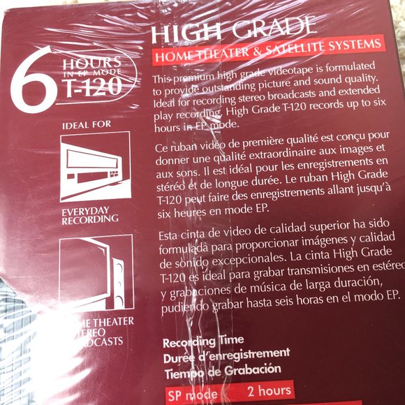 NWT Blank Media VHS Maxell T-120 High Grade - Picture 5 of 7